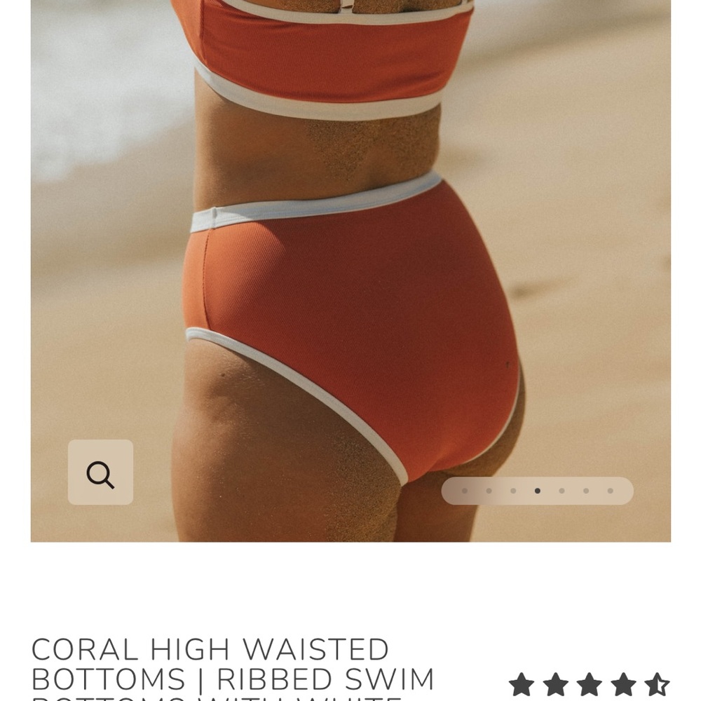 NWT! Geode Coral Swim Set with White Trim (2 tops & bottom!) Super Flattering! - Picture 5 of 15